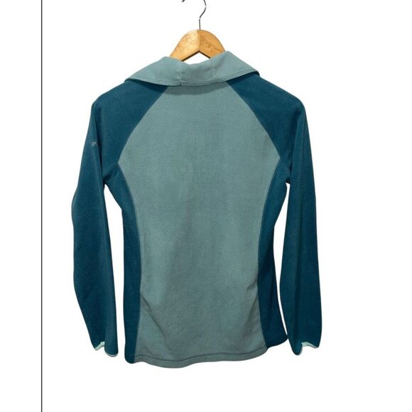 Columbia Women's Teal 1/4 Zip Long Sleeve Sweater Size Small Fleece High Neck - Picture 2 of 7
